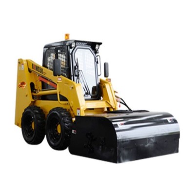 chinese  wheel skid steer loader ws50 with sweeper attachments for cleaning road