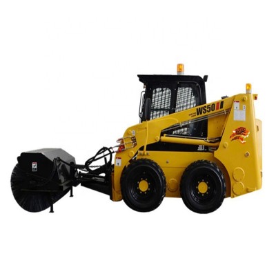 Chinese 750kg Loading 50HP Skid Steer Loader with Sweeper Attachment