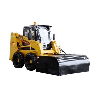 China 50HP WS 50 Skid Steer with Sweeper Attachment